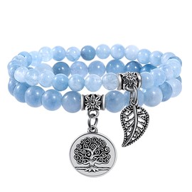 Farfume Chakra Bracelet, Real Stones Gemstone Bracelet for Women, Crystal Metal