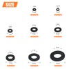 HELIFOUNER 600 Pieces 8 Sizes Black Nylon Flat Washers Assortment