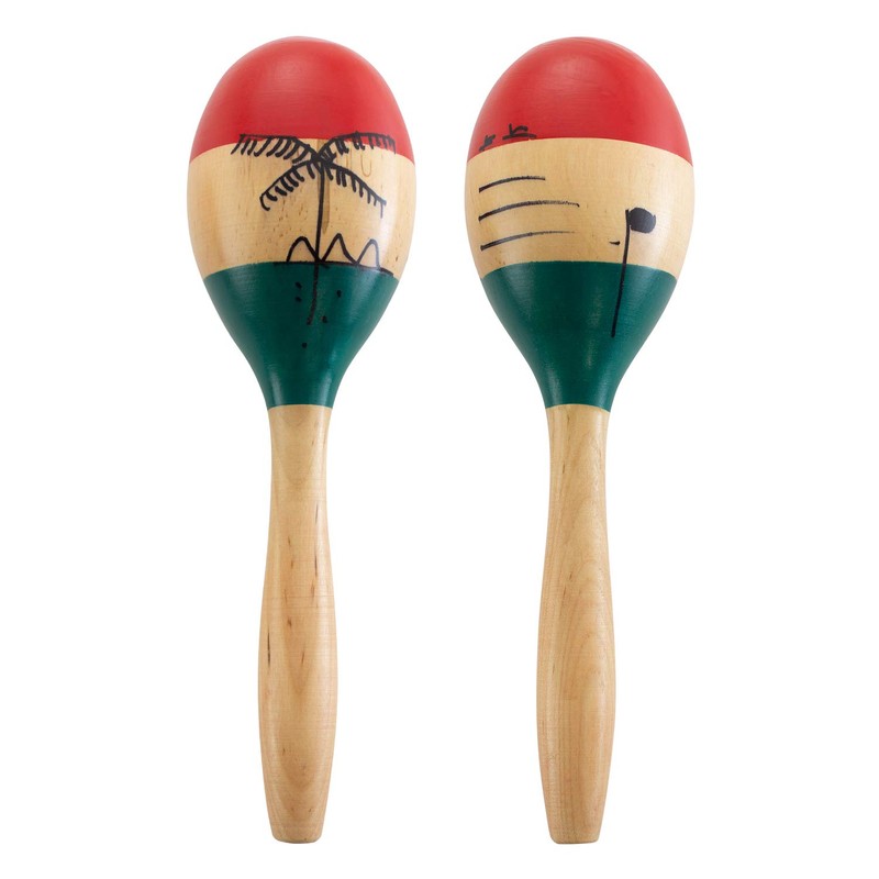Tiger MAR56-NT Natural Hand Painted Wooden Maracas