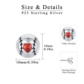 Baseball Earring S925 Sterling Silver Football Earrings Ball Earring Sports Jewellery for Kids Earrings Women Gifts