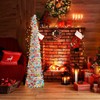 Warmiehomy 5ft/150cm Collapsible Christmas Tree Glittering Pencil Christmas Trees with