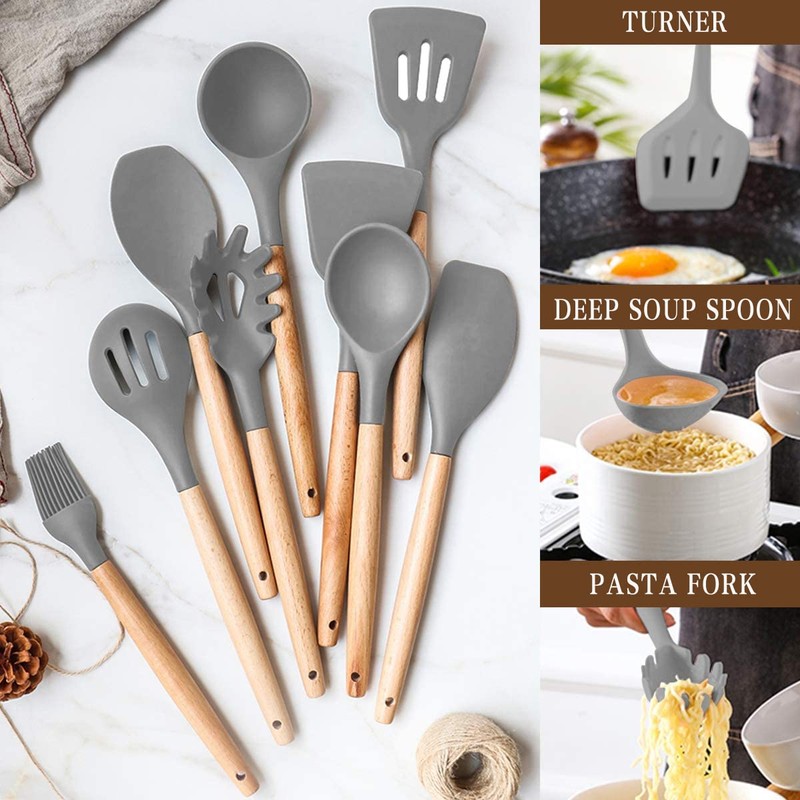 Umite Chef Kitchen Cooking Utensils Set, 33 pcs Non-stick Silicone