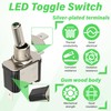 3 PCS LED Lighted Rocker Toggle Switch, 12V SPST 3