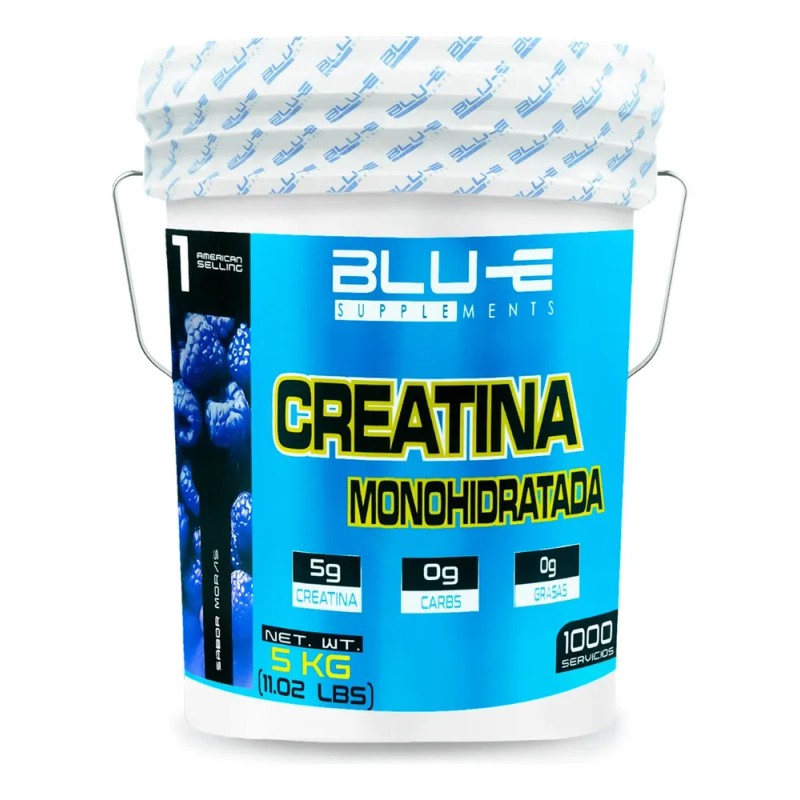 Creatina Monohidratada Blu-e Supplements Sabor Mora 5 Kg 1000 Porciones