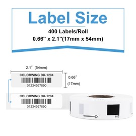 COLORWING Compatible Labels Replace for Brother DK-1204 (0.66" x 2.1"), Multipurpose Return Address Die-Cut Label Roll, Use with QL 700 810w 820nwb Printers (10 Rolls + 2 Frame)