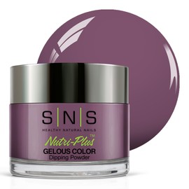 SNS Nail Dip Powder, Gelous Color Dipping Powder - Fresh Plums (Purple/Plum, Cream) - Long-Lasting Dip Nail Color Lasts 14 Days - Low-Odor & No UV Lamp Required - 1.5 OZ