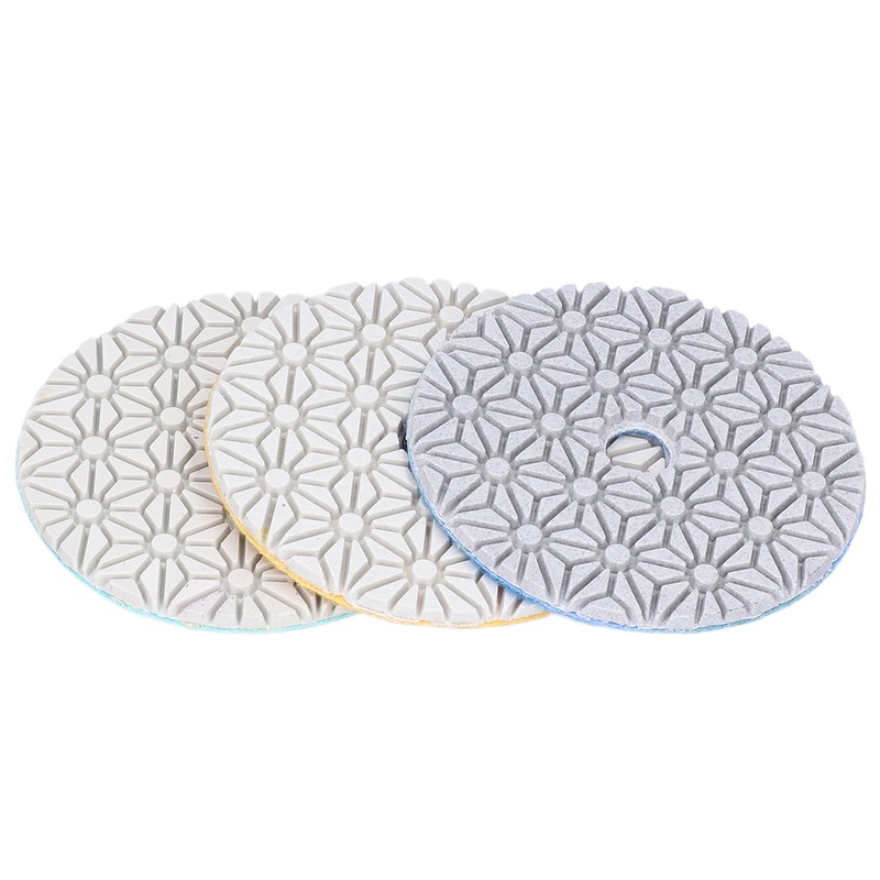 3Pcs Diamond Polishing Pad 4in Grinding Tool Set Kit for