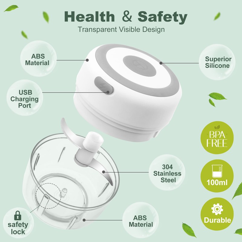 Electric-Herb-Grinder-Large-3.4oz-USB Rechargeable, 3.5'' Powerful Grinder for Dry and Fresh Herbs