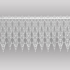 atelier alles-Spitze Meridia Fine Lace Net Curtain Made of Real Plauen Air Lace Embroidery in White 40 x 64 cm