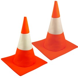 Lizzy 2 x Traffic Cone Hat (Adults) | Novelty Road Cone Stag & Hen Night Theme Party Fancy dress Costume accessory Mens & womens Unisex Orange & White Hat