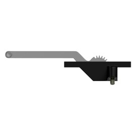 Brixwell Style Casement Operator, Right Hand Type, Metal Material, Black Finish, Stainless Steel Roller 13-1/2" Arm, 4-3/4" Outer Hole, 3-7/8" Inner Hole, Window Crank Handle Assembly