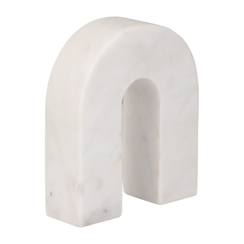 Sagebrook Home Marble, 6" H Horseshoe Tabletop Decor White, Horseshoe,
