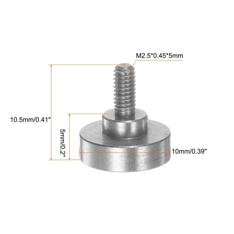 sourcing map 2pcs Flat Contact Points 10mm Dia 4.5mm Length