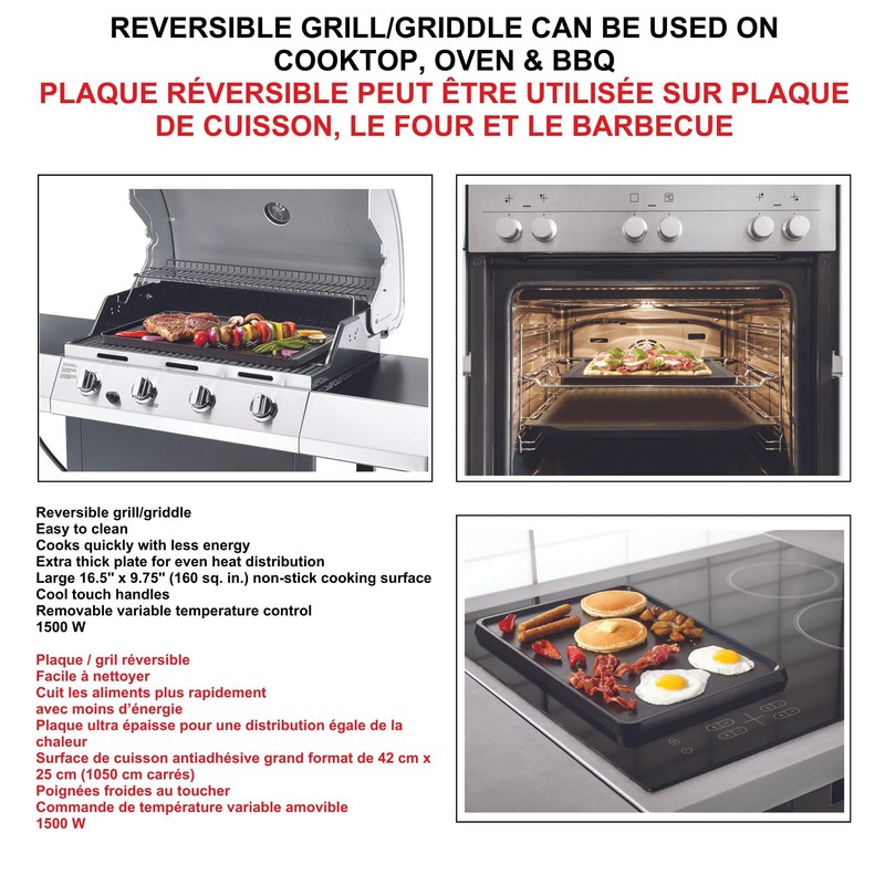 Starfrit The Rock Electric Reversible Grill & Griddle - Rock.Tec