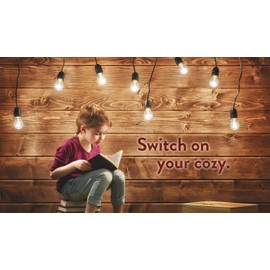 NorbCOZY 4W Vintage-Style A19 LED Bulb. Unique Candle/Fire-Light Spectrum for Peace & Comfort. Use Upright or Pendant, Amber Glass, Standard Base, 2 ¼” x 3 1/2” Long Inserted, Dimmable (6-Pack)