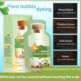 Tinte de Cabello Natural de Plantas, Nuevo Tinte de Burbujas Botánico 20ml 10Paquetes/Caja, Extracto Puro de Plantas para Tinte de Burbujas de Color p