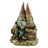 Napco Cuddly Gnome Couple Distressed Green 12 x 9 Resin