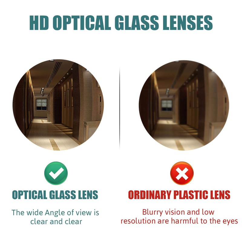 180° Wide Angle Polished Chrome Door Viewer, Security Peephole for