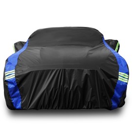 Avecrew for Ford Mustang Car Cover Waterproof All Weather for Automobiles, Outdoor Full Exterior Covers Fit Sedan Ford Mustang with Windproof Strap