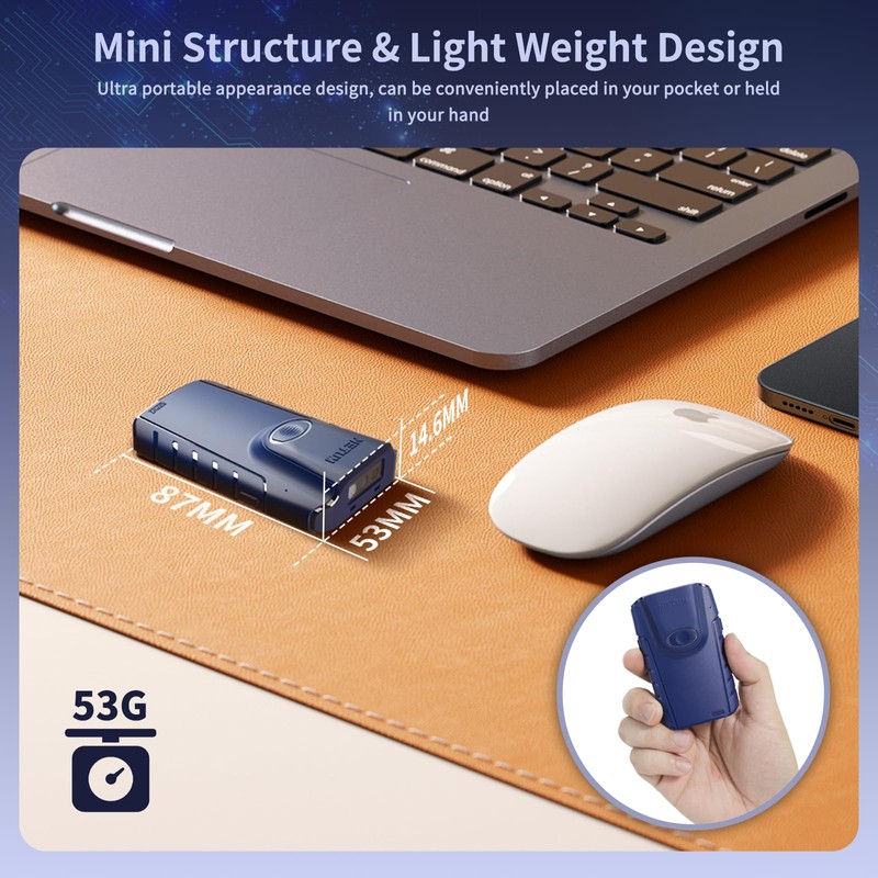 NETUM Bluetooth 2D Barcode Scanner, 3-in-1 Small Portable QR Bar