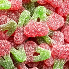 Sour Sanded Cherry Gummies, 5 Pounds