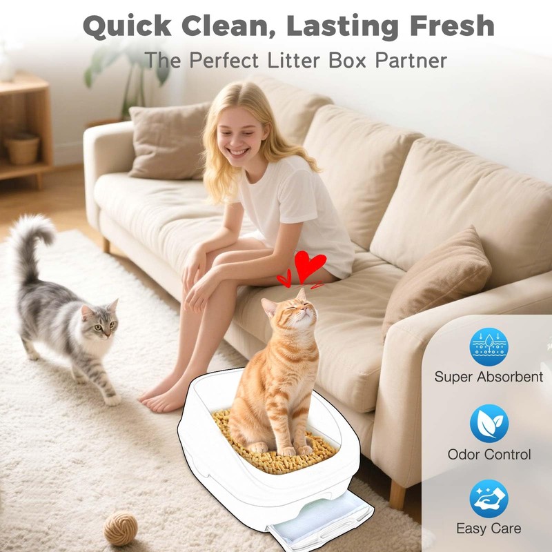 Litter Pads Compatible with Breez Litter Box System, Super Absorbent