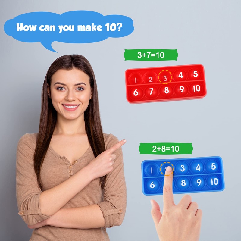 Aizweb Ten-Frame Counting Toys,Math Manipulative for Elementary,Number Math Games, Montessori