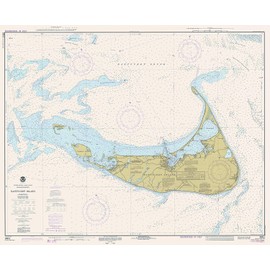 Nantucket Island Map 1971 - Vintage Map Reproduction - Nautical Decor - Wall Art (36"x48")