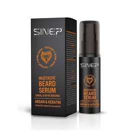 SINEP Professional Beard and Mustache Serum 50ml with Argan & Keratin, Almond, Jojoba and Avocado Oil