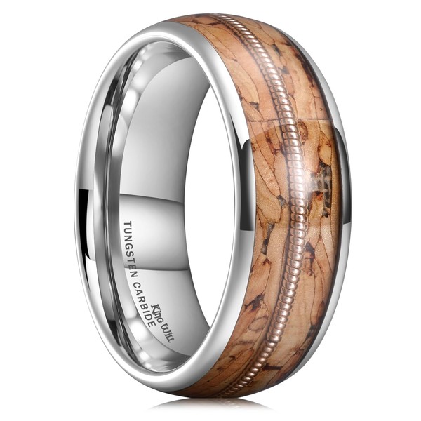 King Will Mens Wedding Band 8mm Tungsten Rings for Men
