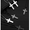 RWQIAN Silver Soccer Cross Necklace for Men Bible Verse,Religious Faith