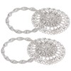 2Pcs Magnetic Curtain Tiebacks Stainless Steel Sparkling Crystal Flower Curtain
