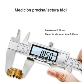 JESWO Vernier Digital, Inoxidable Pie de Rey, Calibrador Vernier Digital con Conversión Entre 15 cm/6 Pulgadas con Pantalla LCD para Accesorios Electrónicos y Joyas