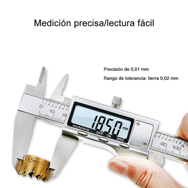 JESWO Vernier Digital, Inoxidable Pie de Rey, Calibrador Vernier Digital