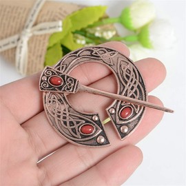 Vintage Viking Brooch Pin for Women Celtic Bow Harp Scarf Cloak Shawl Buckle Clasp Pin Brooch Lapel Girls Pirate Amulet Jewelry