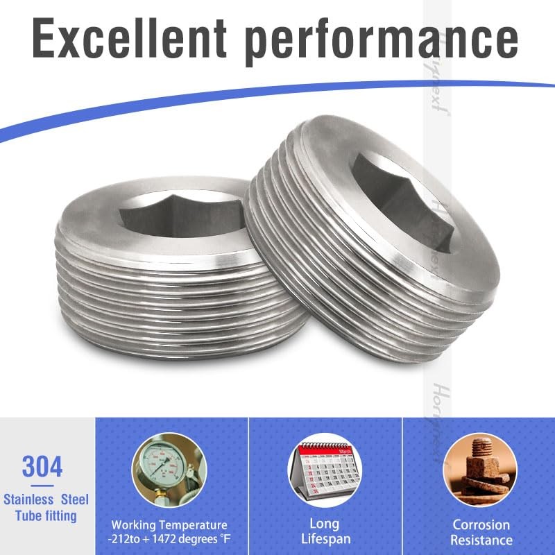 horiznext npt 3/4 stainless steel 304 male thread internal hex