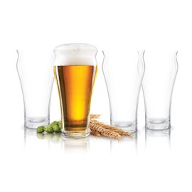 Final Touch Brewhouse Flared Rim Beer Glasses, Set of 4, 17 oz (500 ml) (GG502804)