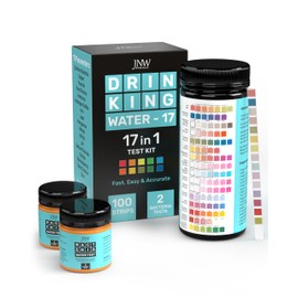 JNW Direct 17-in-1 Drinking Water Test Kit - 100 Strips + 2 Bacteria Tester Kits - Well, Tap, Home, City Water Testing Strip for Lead, Alkaline, Chlorine, Hardness, Iron, Fluoride, Copper & More