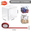 100 Cajas de Regalo Transparentes de Plástico con 3 Cintas-Cajas