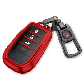 for Toyota Key Fob Cover.No Screws Required for Installation. for 2025 Camry,RAV4,2021-2025 Venza,Sienna, 2019-2025 Land Cruiser,Fortuner,Mirai, 2023-2025 Highlander,Prius,Collora (Red, Model 2)