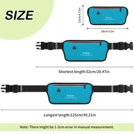 SooGree Running Belt Fanny Pack for Women Men Waterproof Waist Pack Runners Bag Slim Money belt Phone Holder for Sports Hiking Traveling Adjustable Strap Workout Pouch Lightweight Walking Jogging