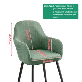 Stuhlhussen mit Armlehne Samt, Sessel Schonbezug MaisköRner, Elastischer Stuhlbezug, Stuhlhussen Bezüge Universal, Bezug Stuhl Abnehmbare für Esszimmer Wohnzimmer Hochzeit Deko (2Pcs Dunkelgrau)