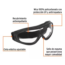 Truper Goggles De Seguridad Ultra Ligeros Antiempaño Truper GOT-L Codigo 19952