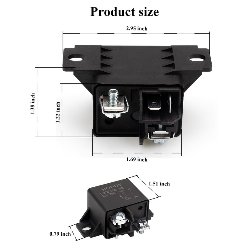HOPUT 0332002156 V23232-a0001-y003 Normal Open Power Relay,12V, 75A, Pack of
