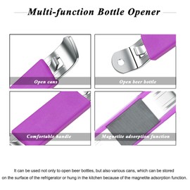 3 Pieces Magnetic Bottle Openers Can Opener Classic Beer Opener Stainless Steel Small Bottle Opener Can Tapper with Magnet for Camping and Traveling HANCELANT