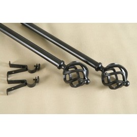 A&F Rod Décor - NEW Decorative Curtain Rod #42, 28-48 inch, Black