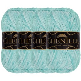 JubileeeYarn - Hilo de felpilla - Peso peinado - 100 g/madeja - Mochi - 4 madejas