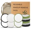24 Pads Desmaquillantes Reutilizables, Algodones Desmaquillantes con Bolsa Lavable y