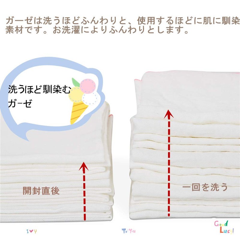 TSD Gauze Handkerchief, Plain, Baby Gauze Handkerchief, White, Bathing Gauze,