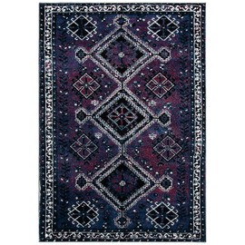 SAFAVIEH Vintage Hamadan Collection Area Rug - 6'7" x 9', Purple & Black, Oriental Distressed Design, Non-Shedding & Easy Care, Ideal for High Traffic Areas in Living Room, Bedroom (VTH293V)
